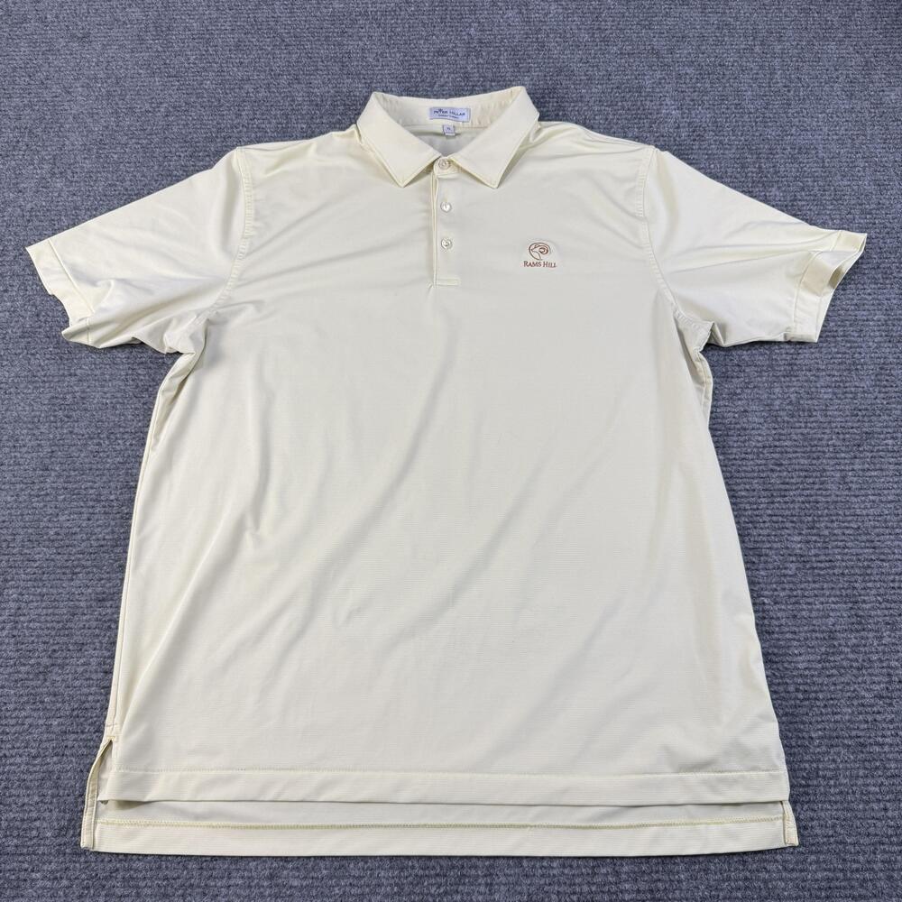 Peter Millar Polo Shirt Mens XL Yellow Summer Comfort Rams Hill Golf Stretch